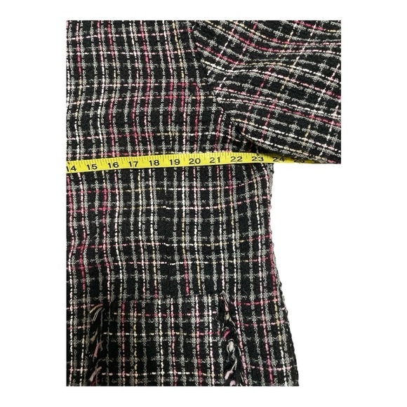 Chico's Tweed Fringe Blazer, Black Lining, with Two Front Pockets - Picture 12 of 12